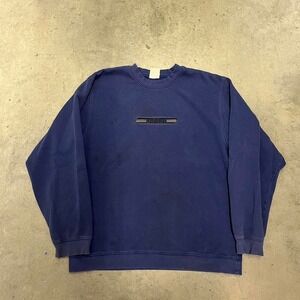 Vintage 90s lightly distressed faded adidas embroidered center logo crew neck‎